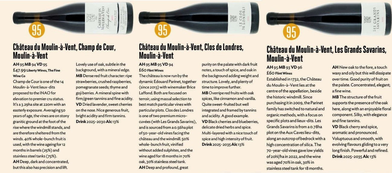 シャトー・デュ・ムーランアヴァンがデキャンター・クリュ・ボジョレー2022にて 最高評価獲得！