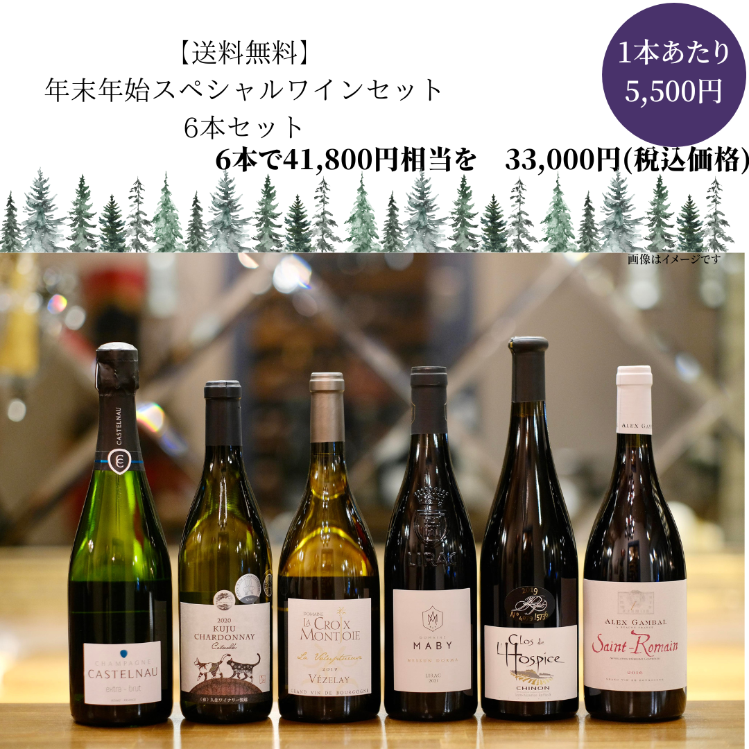 【送料無料】シャンパーニュ入り！2023年年末年始限定お得なワイン6本セットE