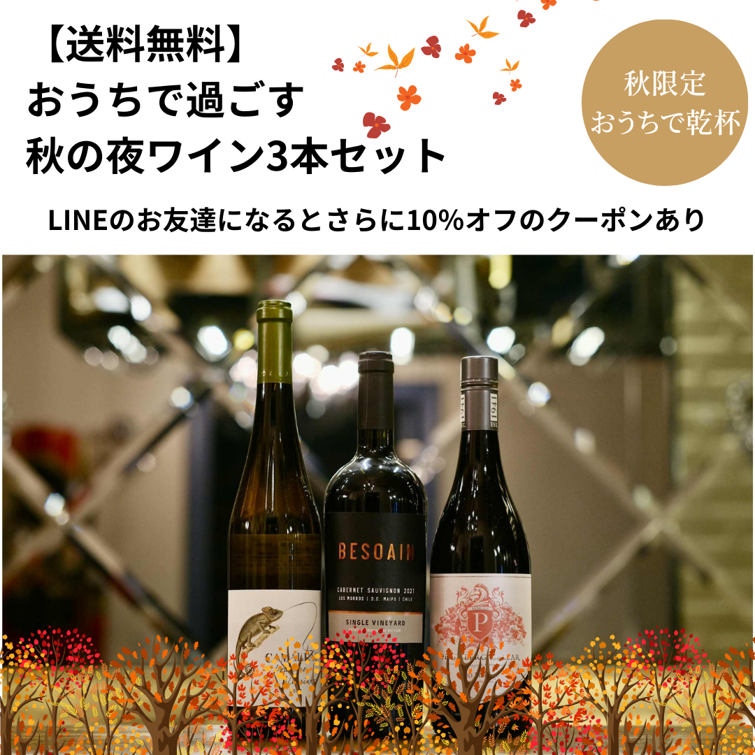 【送料無料】おうちで過ごす秋の夜ワイン3本セット　