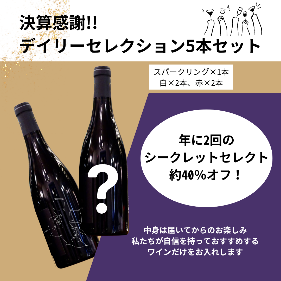 【送料無料】40％オフ！ 決算感謝 デイリーセレクション5本セット